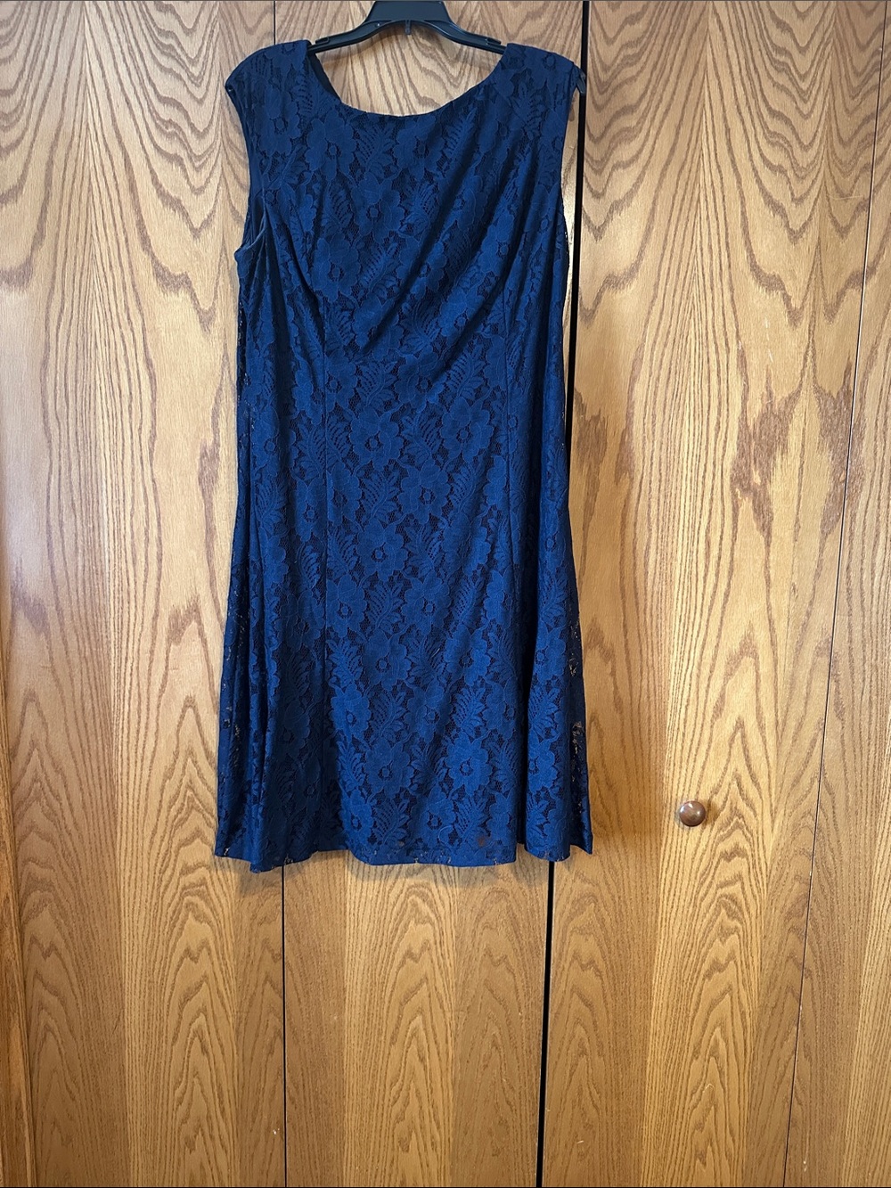 American Living Navy Lace Sleeveless A-Line Dress